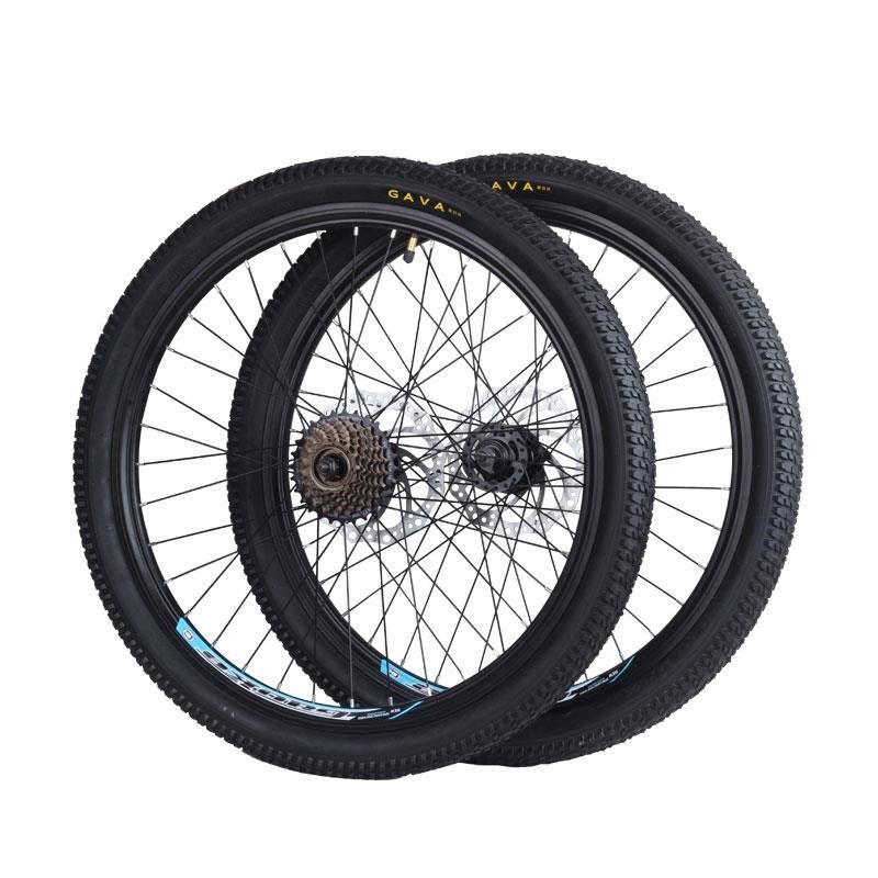 24寸变速山地自行车碟刹款前后车轮组24x1.95/2.0/2.12.5轮毂总成