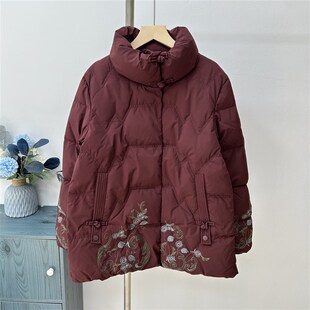 中老年人羽绒服女妈妈冬季保暖加厚老太太冬装奶奶装大码短款外套