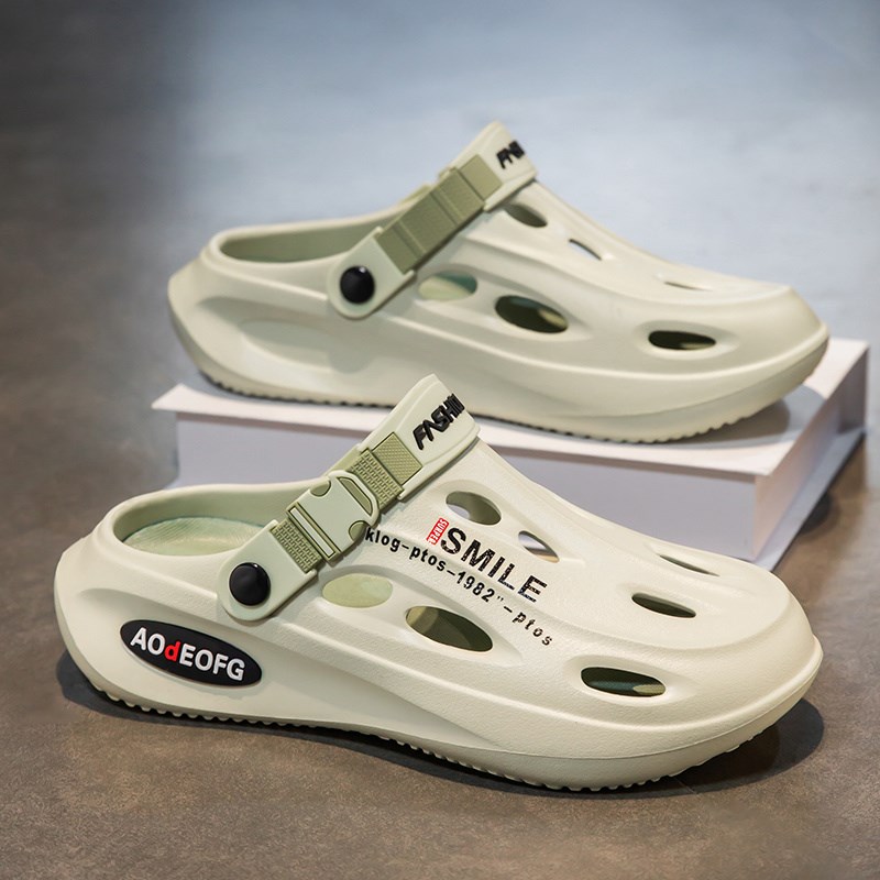 洞洞鞋男夏季外穿防滑耐磨包头拖鞋2025新款开车两用沙滩运动凉鞋