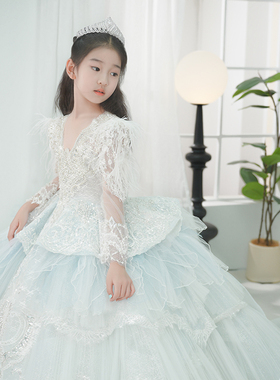 儿童高端定制礼服2025新款女童生日公主裙气质钢琴主持演出服高贵