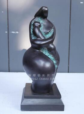 母爱母子情深抽象铜雕塑工艺礼品摆饰雕塑摆件艺术品家居装饰品商