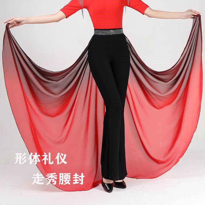 腰封腰巾腰带形体礼仪服舞蹈服走秀渐G变腰纱模特走秀腰裙腰饰飘