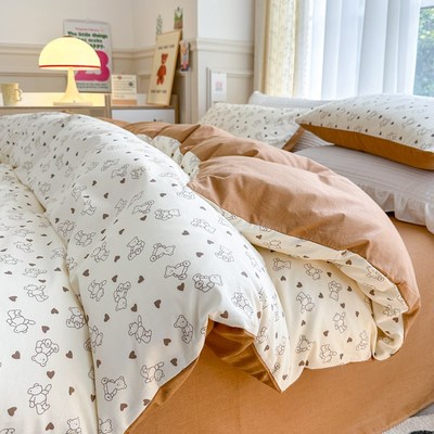 定制订做尺寸纯棉四件套100全棉加厚被套床单三件套定做床上用品