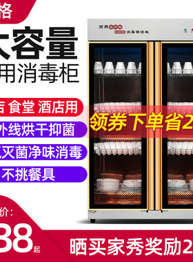 消毒柜商用双开门立式大容量不锈钢酒店厨房餐饮饭店消毒碗柜家用