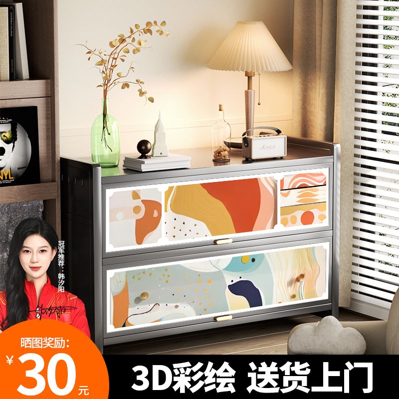 2025新款钢制厨房置物架落地多层多功能收纳柜家用储物柜子橱柜子