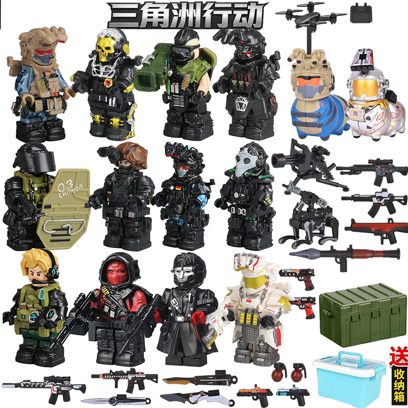 三角洲行动凌霄戍卫威龙虫赛伊德积木人仔全套军事特种兵拼装玩具图片