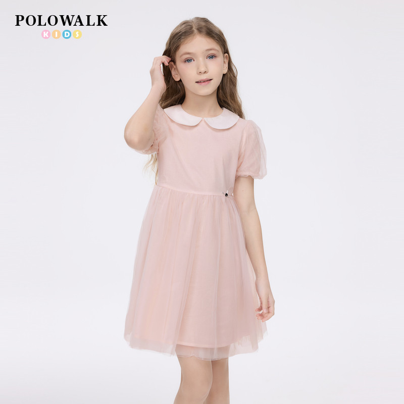 POLOWALK童装女童短袖连衣裙