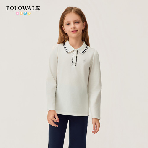 POLOWALK女童长袖T恤学院风POLO