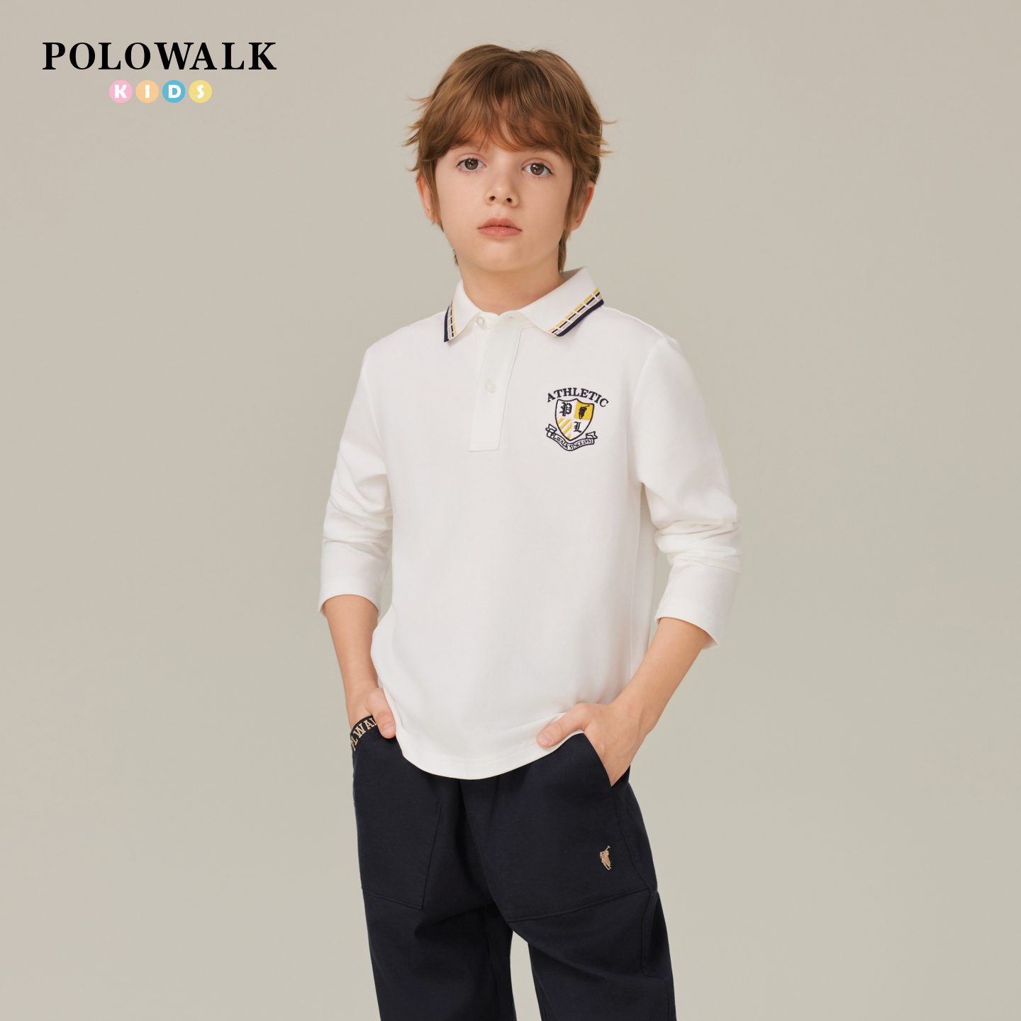 POLOWALK童装男童长袖T恤