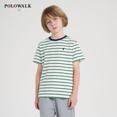 POLOWALK童装 圆领T恤男童上衣亲肤透气休闲儿童 短袖 2026新品 夏季