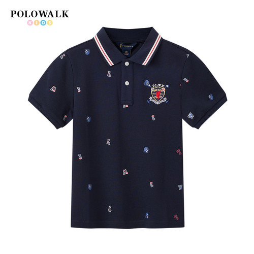 POLOWALK男童短袖T恤时尚翻领
