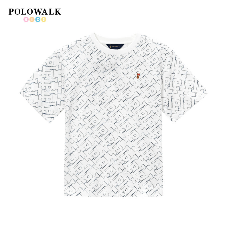 POLOWALK童装男童纯棉短袖T恤图片