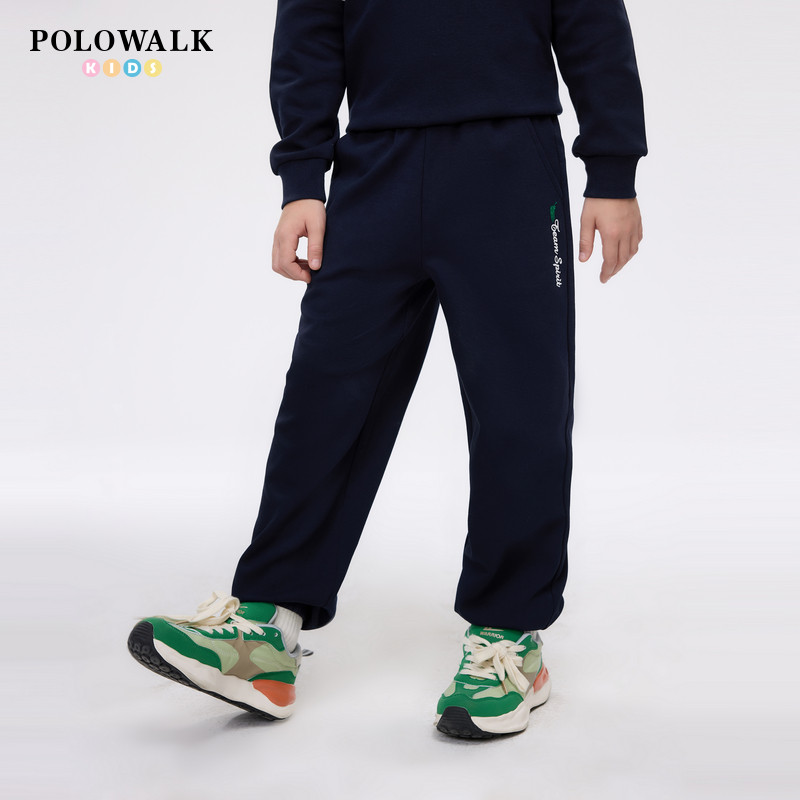 POLOWALK童装男童卫裤2026春夏新款束脚长裤宽松百搭休闲运动裤子