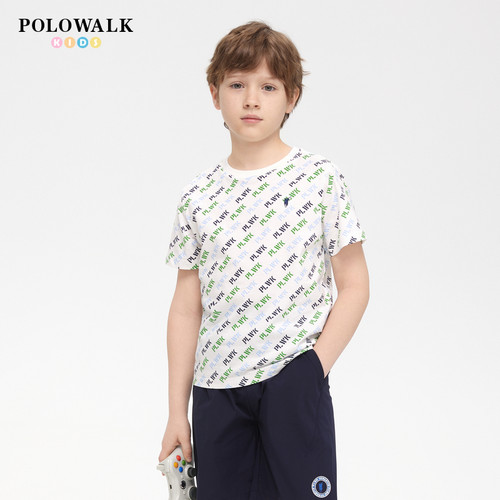 POLOWALK童装男童纯棉短袖T恤