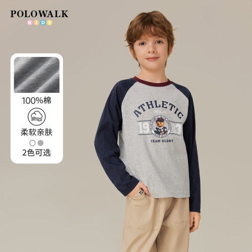 POLOWALK童装男童长袖T恤