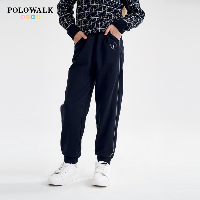POLOWALK纯棉女童休闲卫裤