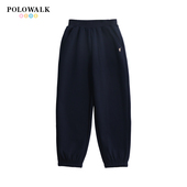 男童卫裤 2025秋冬新品 加绒长裤 POLOWALK童装 中大童宽松保暖裤 子