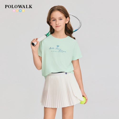 【吸湿速干】POLOWALK童装2026夏季新品女童短袖T恤清爽舒适亲肤