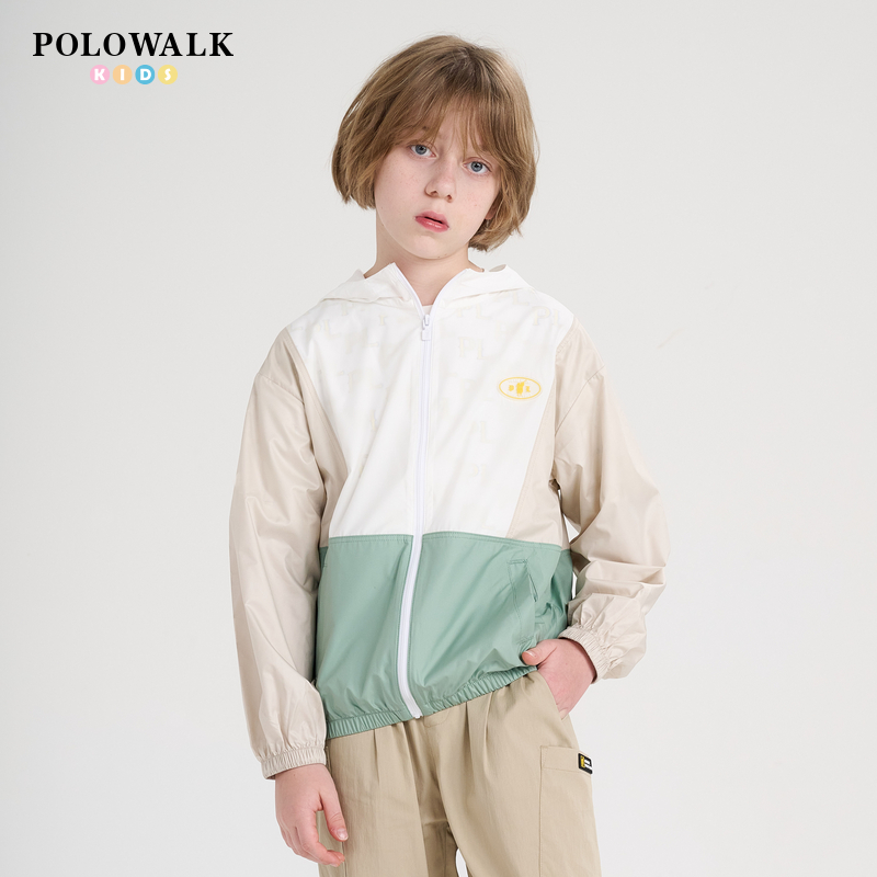 POLOWALK男童长袖连帽防晒服