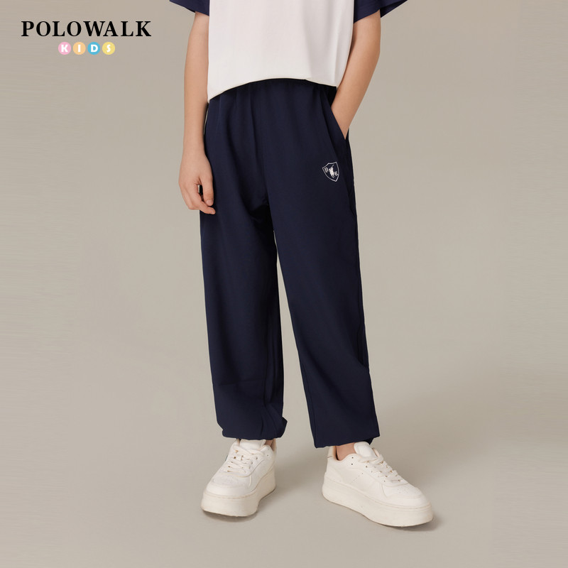 POLOWALK童装男童休闲裤2025夏季新品中大童束脚运动裤休闲长裤