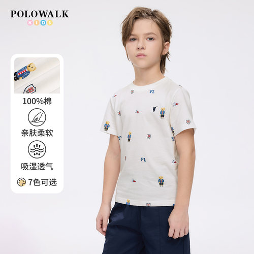 POLOWALK童装男童短袖T恤