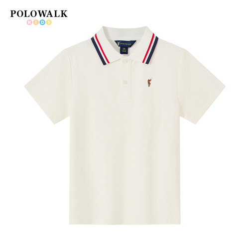 POLOWALK男童短袖T恤时尚翻领