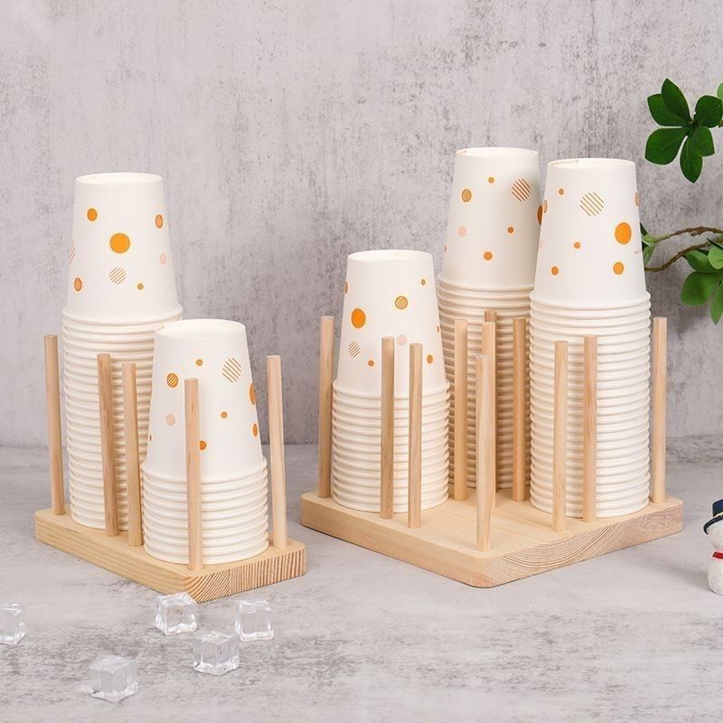 纸杯放置架一次性杯子架饮水机纸杯水杯收纳架奶茶咖啡店取杯
