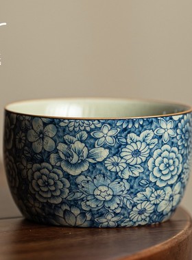 顶先 老陶泥开片可养万花主人杯茶杯品茗茶具个人中式 A7993