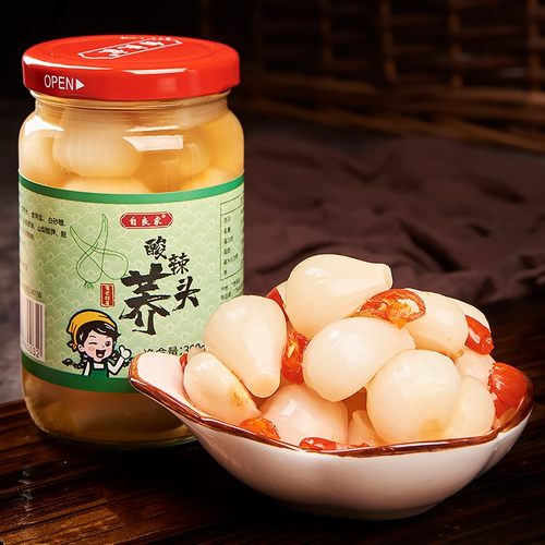 广西特产酸辣藠头荞头教头下饭菜新鲜荞头酸脆爽开味300g/528g/瓶