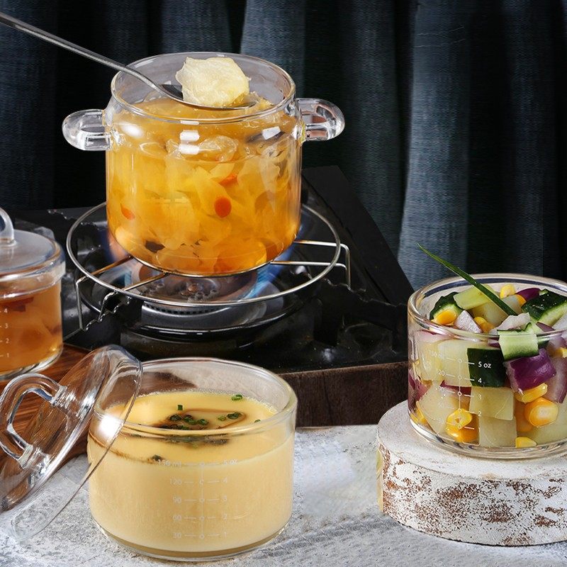 玻璃碗带盖炖盅煲汤熬煮粥锅煮粥养生家用小bb宝宝蒸蛋鸡蛋羹辅食