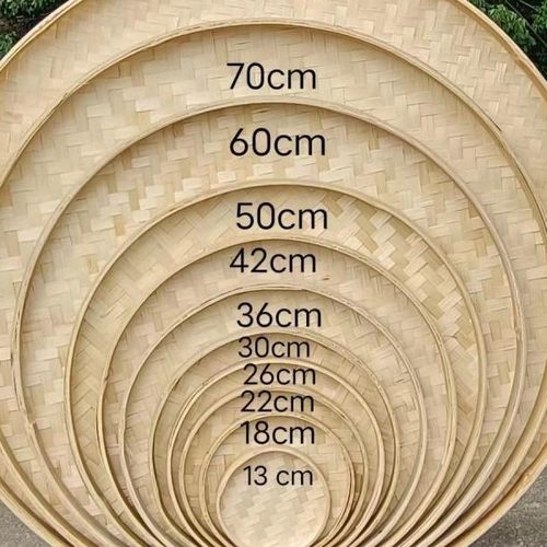 竹白簸箕次层竹片手工编织绘画装饰干货晾晒竹盘竹制品家用纯手工