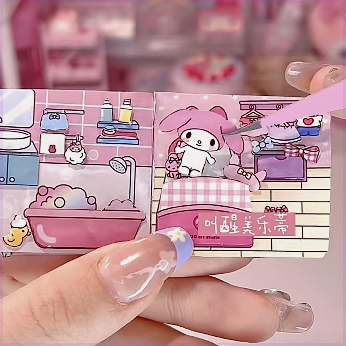 迷你小安静书美乐蒂卡册书手工diy制作材料趣味解压儿童豆豆本