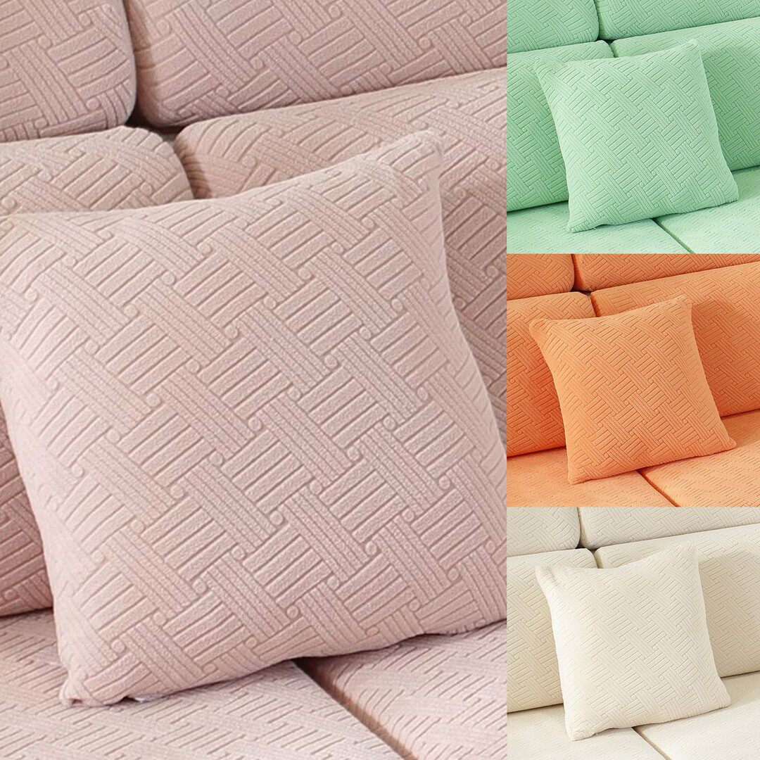 新款抱枕套弹力加厚提花靠枕套汽车抱枕办公室含芯套腰枕套罩简约