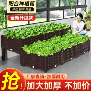 家庭阳台种植箱果蔬种菜盆多层塑料花盆长方形槽特大家用种菜神器