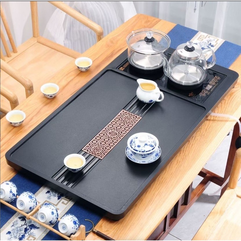 乌金石合成茶盘茶台烧水壶电磁炉茶桌椅茶具套装家用一体