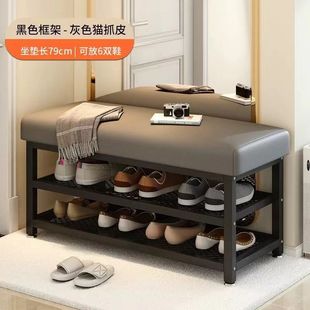 入户门换鞋 柜 凳轻奢高级感家用门口进门可坐式 穿玄关软包创意鞋