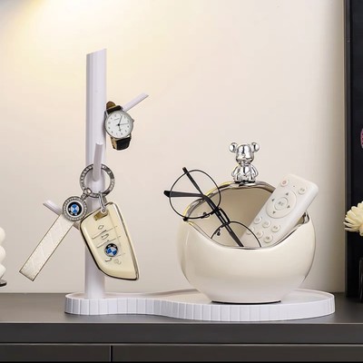 入户玄关放钥匙收纳摆件门口置物架轻奢客厅电视柜高档家居装饰品