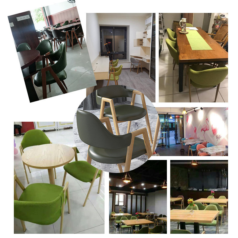 铁艺仿实木a字椅餐椅家用靠背椅卧室书桌写字椅简约现代奶茶店椅