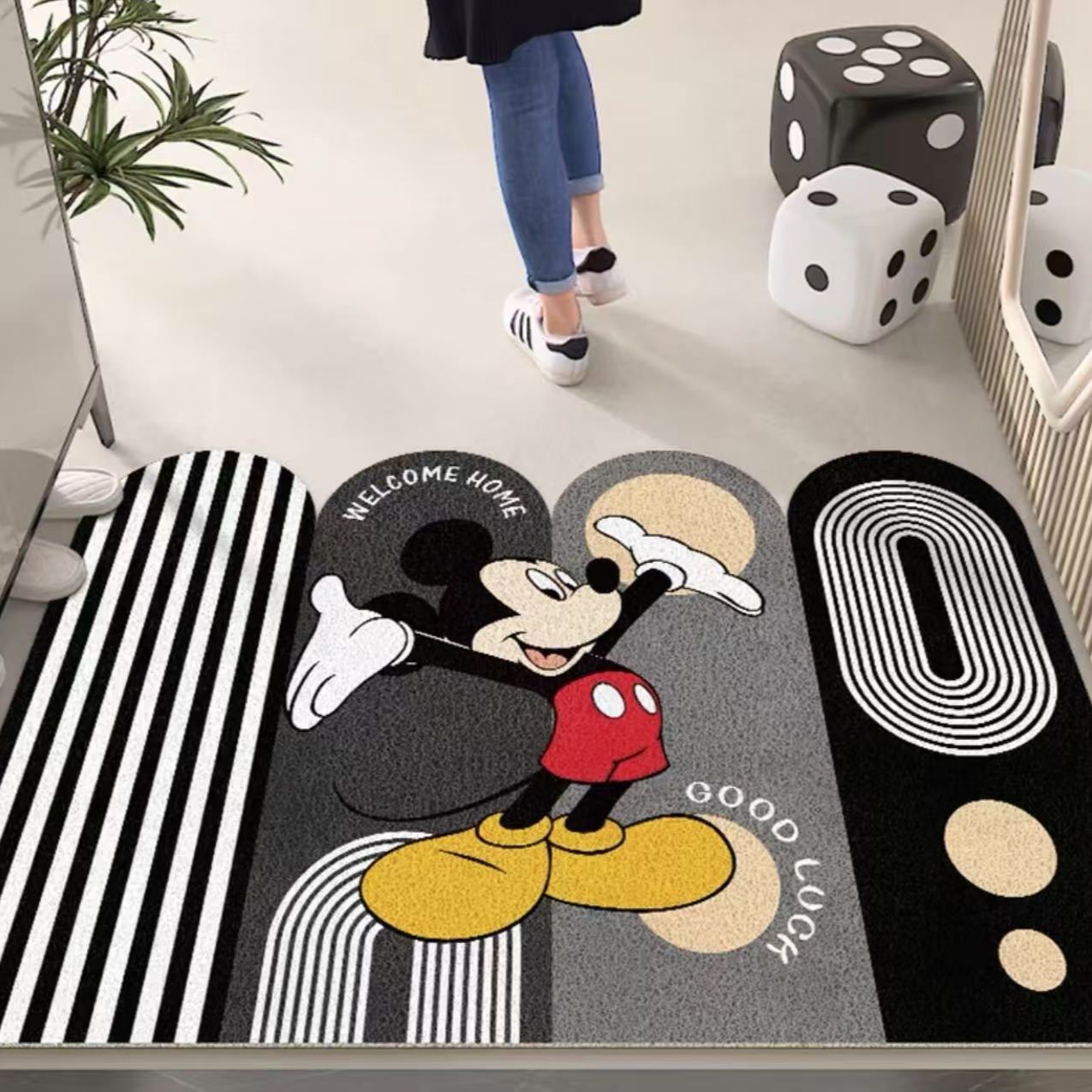 多巴胺卡通丝圈入户门地垫可定制裁剪玄关垫防滑耐脏进门脚垫