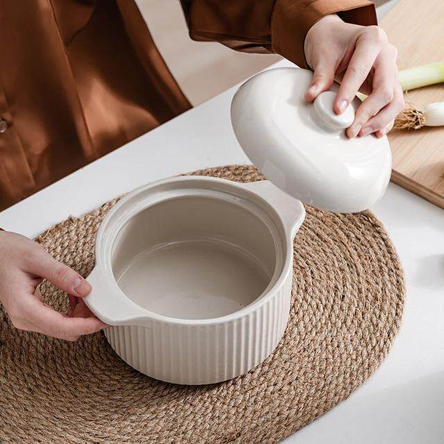 瓦罐煨汤炖盅家用隔水炖一人蒸蛋双耳炖盅带盖炖罐沙县小吃陶瓷煲