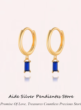 2024 New Sterling Silver Blue French Bread Zircon Earrings