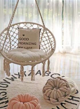 室内阳台秋千家纯手工编制可折叠树下亭子荡户外摇篮室外吊椅吊篮