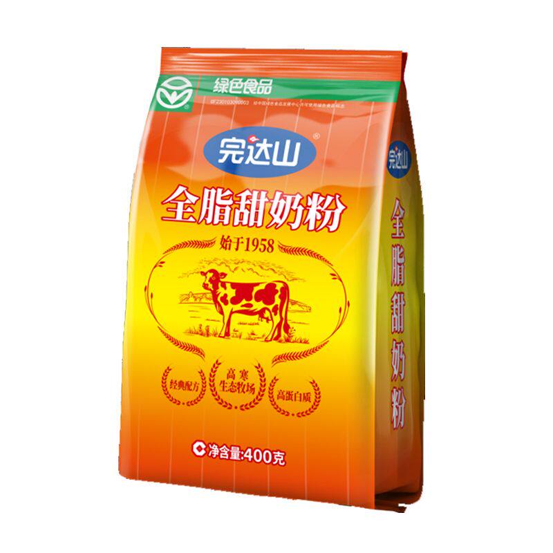 完达山 成人牛奶粉高蛋白 成人全脂奶粉 全脂甜奶粉400g/袋