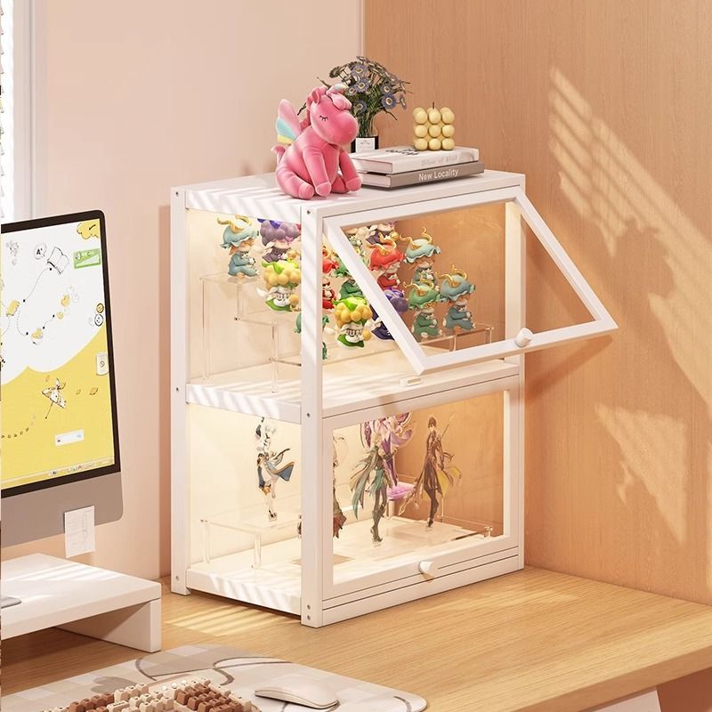 泡泡玛特展示盒透明亚克力盲盒手办立牌萌粒收纳架桌面谷子小痛柜