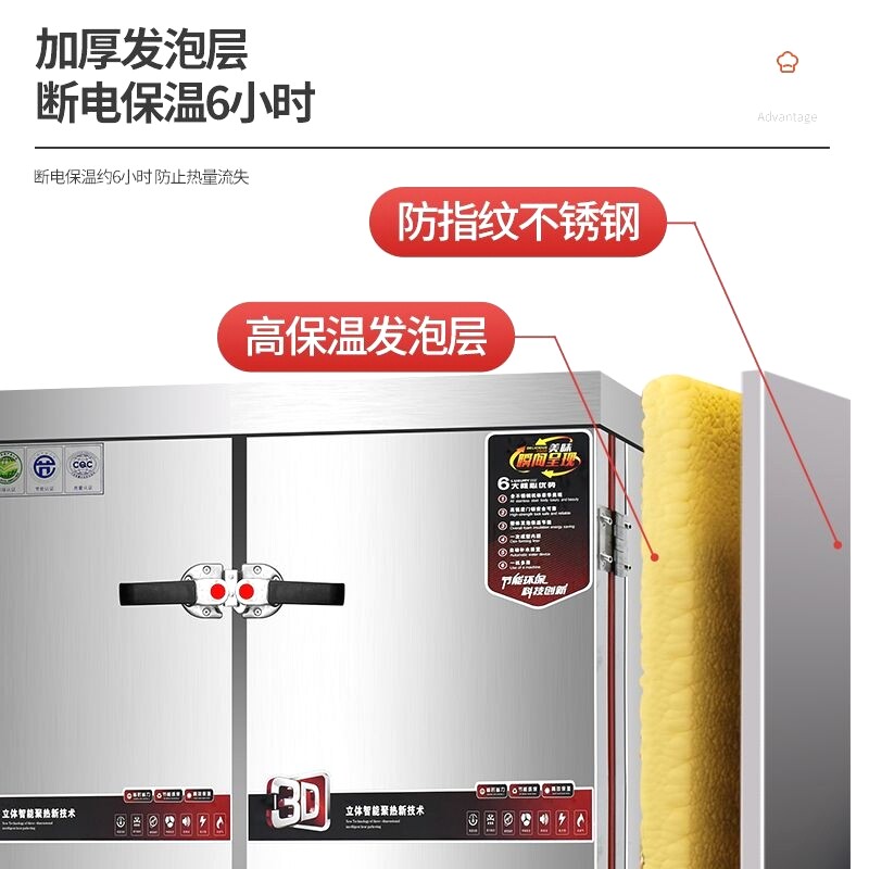大型双门商用蒸饭柜燃气蒸饭柜24盘电蒸箱双开门蒸箱蒸柜自动蒸车