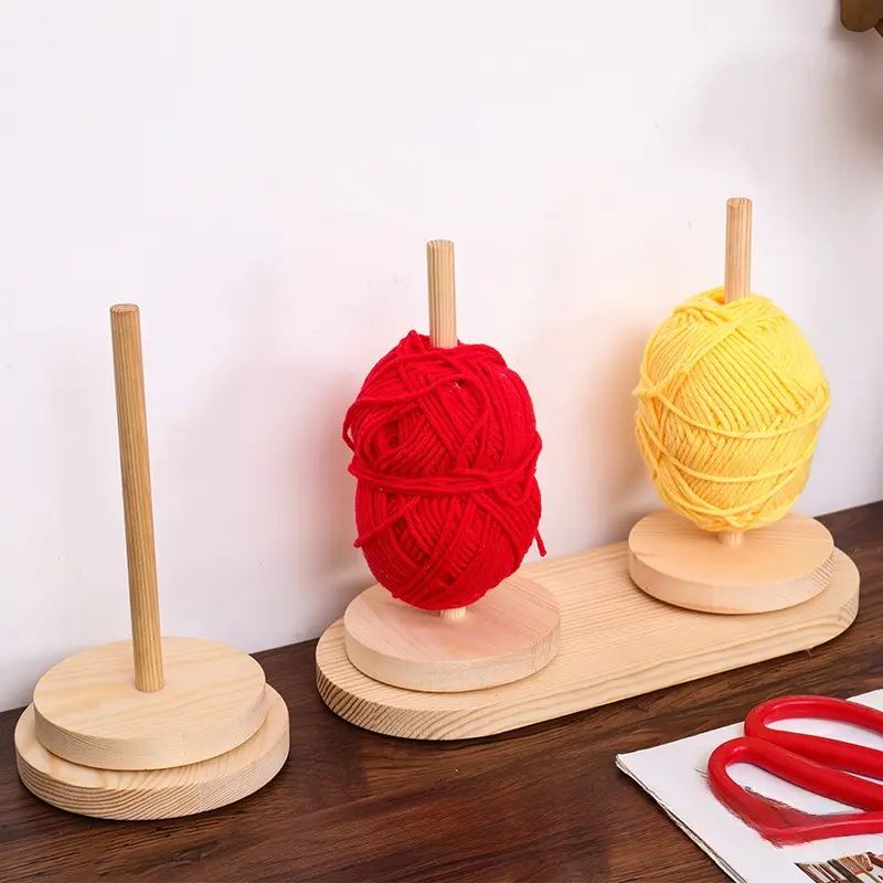 便携式毛线转动轴架可拆卸手工针织编织辅助工具毛线实木绕线轴