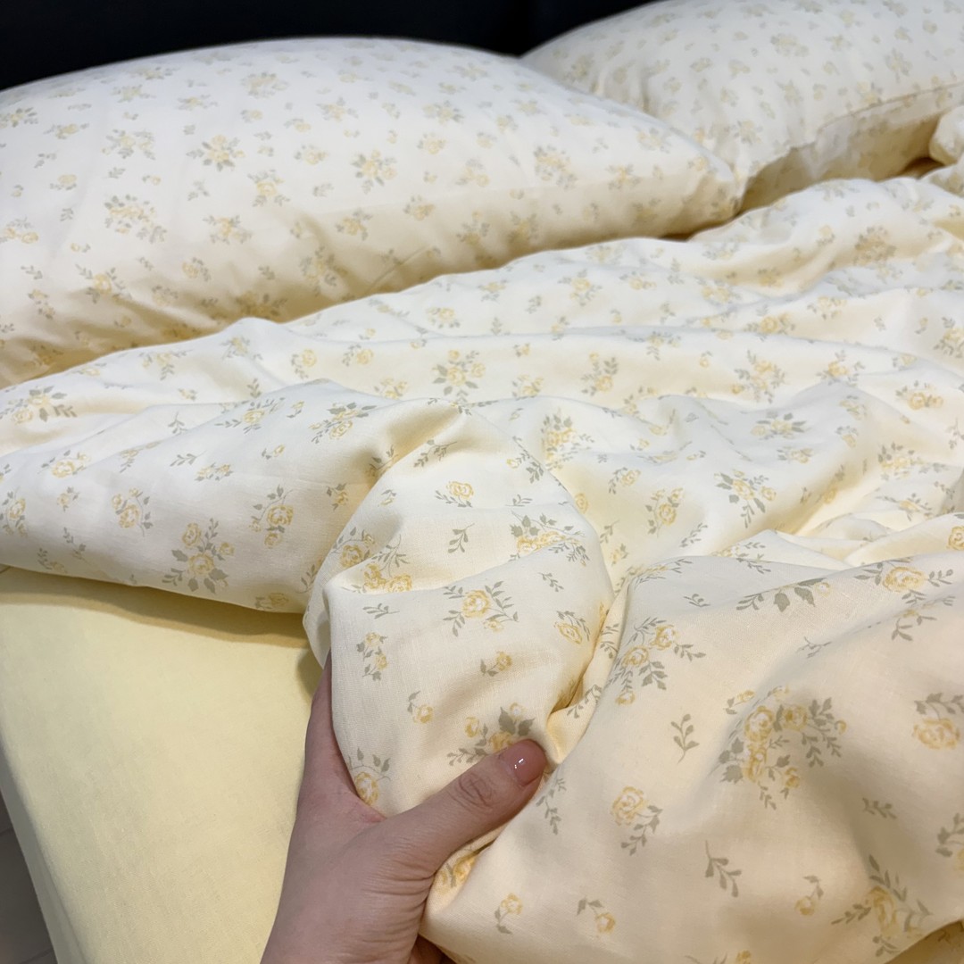 100%纯棉全棉双层纱四件套A类母婴级床上用品被罩小碎花纱布棉