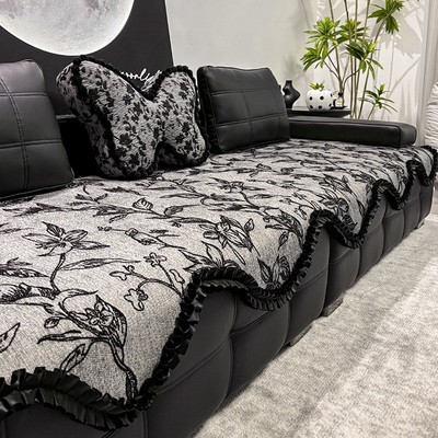 麦颜轻奢沙发垫劳伦斯皮沙发四季通用2025新款高级感不规则坐垫子