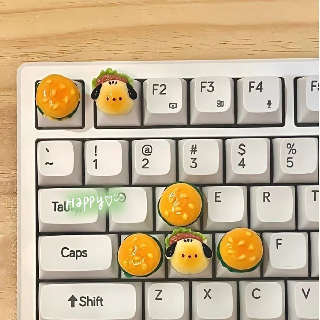 食玩汉堡狗键盘贴个性凸起键帽diy美甲键盘辅助器可爱打游戏神器