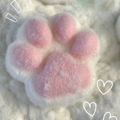 Handmade Flocking Cat's Paw Sss Relief Squishy Toy Mochi